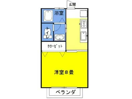 ラフォンテ・モア(1K/1階)の間取り写真