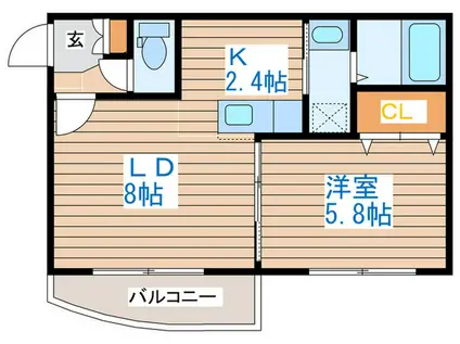 CAPPUCCINO(1LDK/1階)の間取り写真