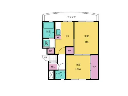 レジデンス高森(2DK/4階)の間取り写真