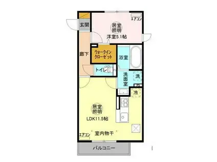 三の丸キャッスル A(1LDK/2階)の間取り写真