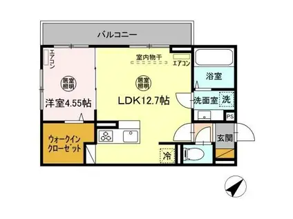 SERA(1LDK/2階)の間取り写真