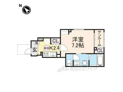 ピノ アルデア(1K/3階)の間取り写真