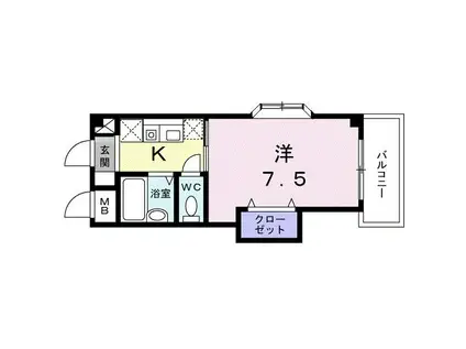 サンセールK(1K/2階)の間取り写真