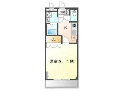 フィークス・フォルム(1K/2階)の間取り写真