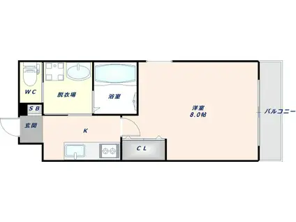 リアコート高井田中央ウエスト(1K/1階)の間取り写真