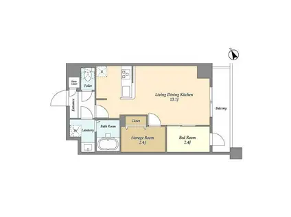 アルファコート曳舟2(1SLDK/7階)の間取り写真