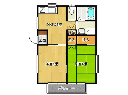 カーサーTSUIHIJI3(2DK/1階)の間取り写真