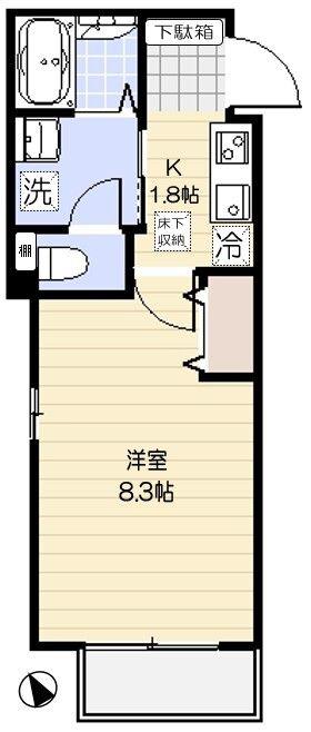 エクセラン大宮(1K/1階)の間取り写真
