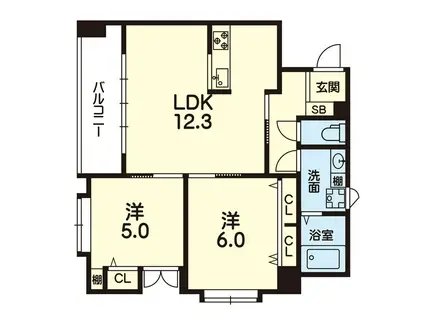 BACCO(2LDK/2階)の間取り写真