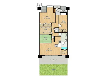 マーキスガーデン和泉中央迎陽館(3LDK/1階)の間取り写真