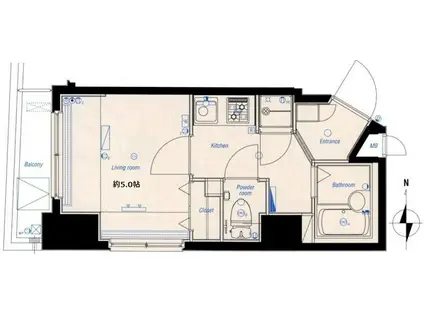 ブライズ後楽園(1K/7階)の間取り写真