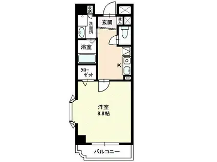 アルト・プエンテ平井(1K/4階)の間取り写真