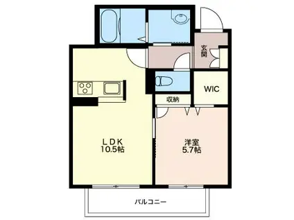 LUNA南越谷(1LDK/1階)の間取り写真