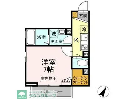 D-CLAIR(1K/2階)の間取り写真