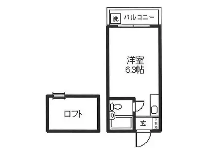 メモリアス土山I(1K/1階)の間取り写真