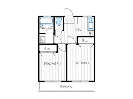 梅丘クレスト(2DK/3階)の間取り写真