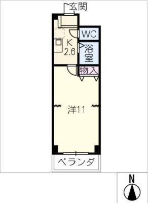 パブリックサイド71(1K/6階)の間取り写真