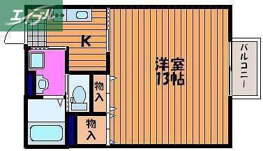 ドムス フローラ B棟(1K/3階)の間取り写真