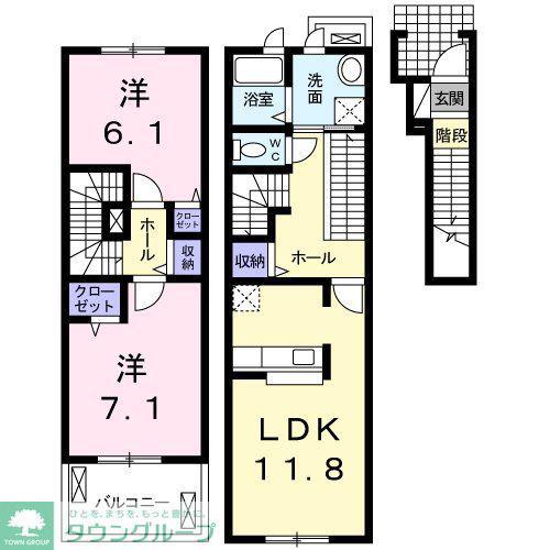 REN V(2LDK/2階)の間取り写真
