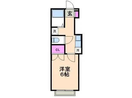 リリックコート平和橋(1K/1階)の間取り写真