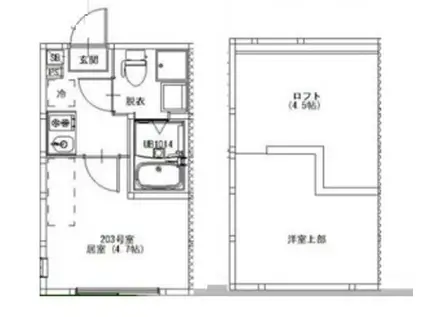 上井草4丁目 “NEO” AVAND(ワンルーム/2階)の間取り写真