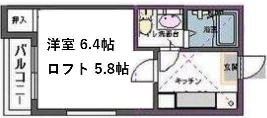 グリーンハイツ(1K/2階)の間取り写真