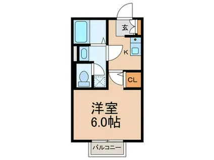 スカイフラット(1K/1階)の間取り写真