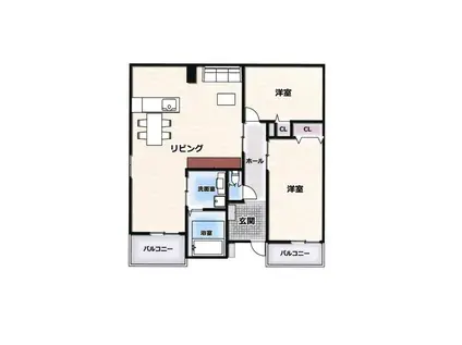 エトワールヴィル-R小阪本町レジデンス 1(2LDK/2階)の間取り写真