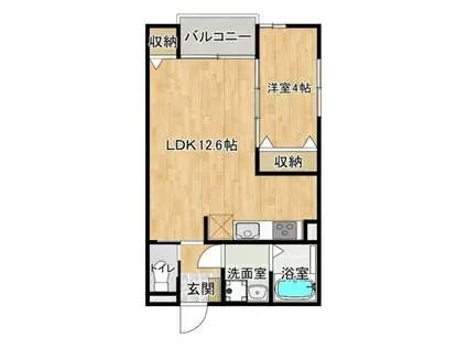 ツバメハウスI(1LDK/2階)の間取り写真