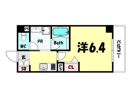 リーフビル坂口(1K/8階)の間取り写真