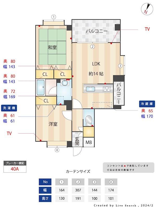 パサデーラ室見(2LDK/5階)の間取り写真