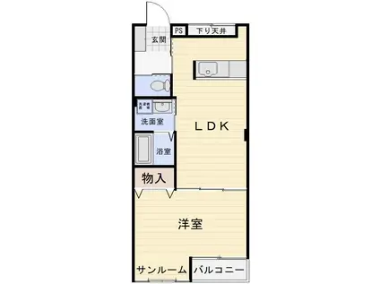 アーバンフラッツ(1LDK/2階)の間取り写真