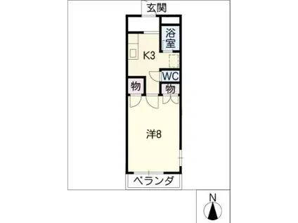 TOON TOWN(1K/3階)の間取り写真