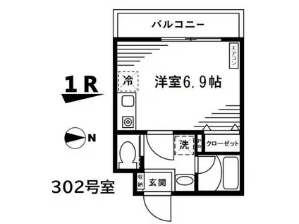 サントワマミー王子神谷(ワンルーム/2階)の間取り写真
