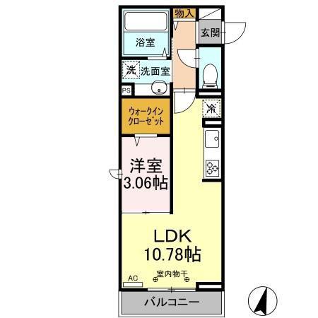 シジエーム太田(1LDK/3階)の間取り写真