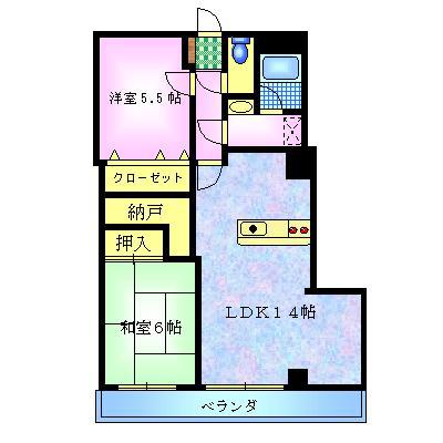 セントグレイス(2LDK/3階)の間取り写真