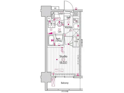 ガーラ・プレシャス高輪台(1K/9階)の間取り写真