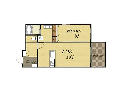 グローリーパレス中山(1LDK/3階)の間取り写真