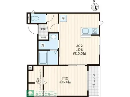 フィカーサ神領掘(1LDK/2階)の間取り写真
