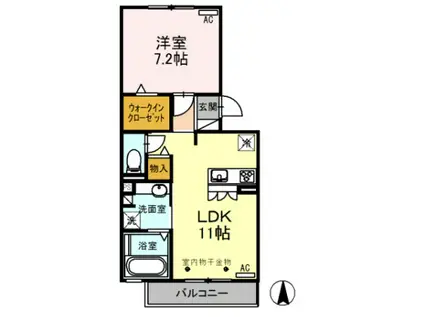グランシャリオN(1LDK/3階)の間取り写真