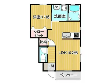 グランヒルズ(1LDK/1階)の間取り写真