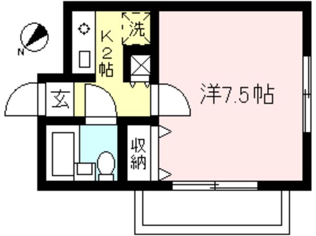 サンフォレスト(1K/1階)の間取り写真