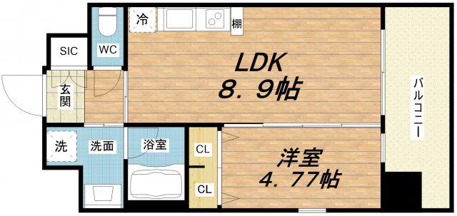 プレジオ布施ASIAN(1LDK/12階)の間取り写真