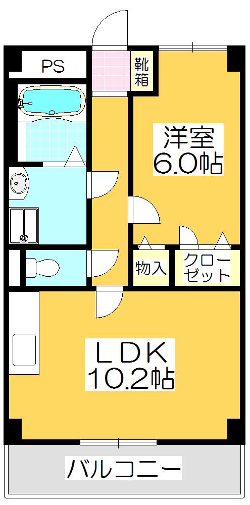 PEACEHOUSE MIII(1LDK/5階)の間取り写真