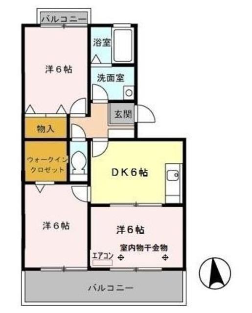 エクセルグランデ(3DK/1階)の間取り写真