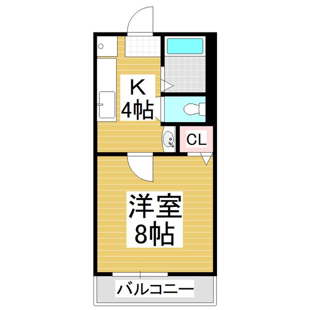 シャトーHIRO III(1K/1階)の間取り写真