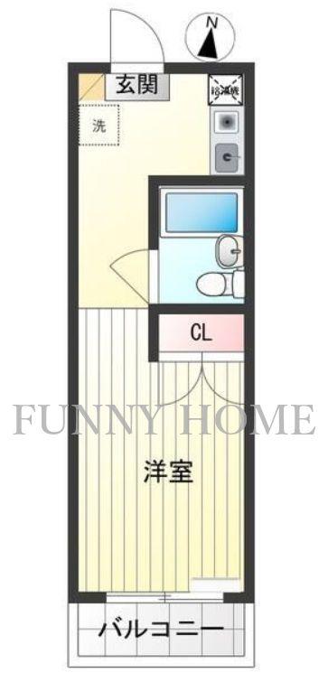 ロイヤルアークガーデン(ワンルーム/2階)の間取り写真