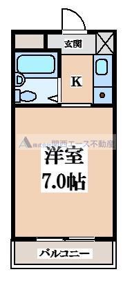 サンパレス布施(ワンルーム/7階)の間取り写真