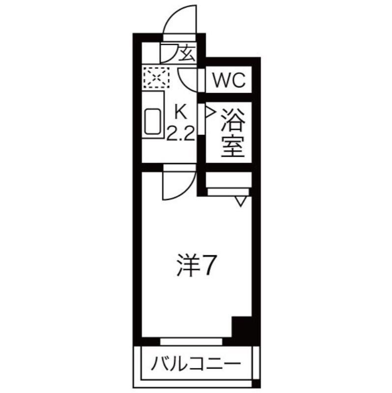 CASSIA浦安(1K/4階)の間取り写真