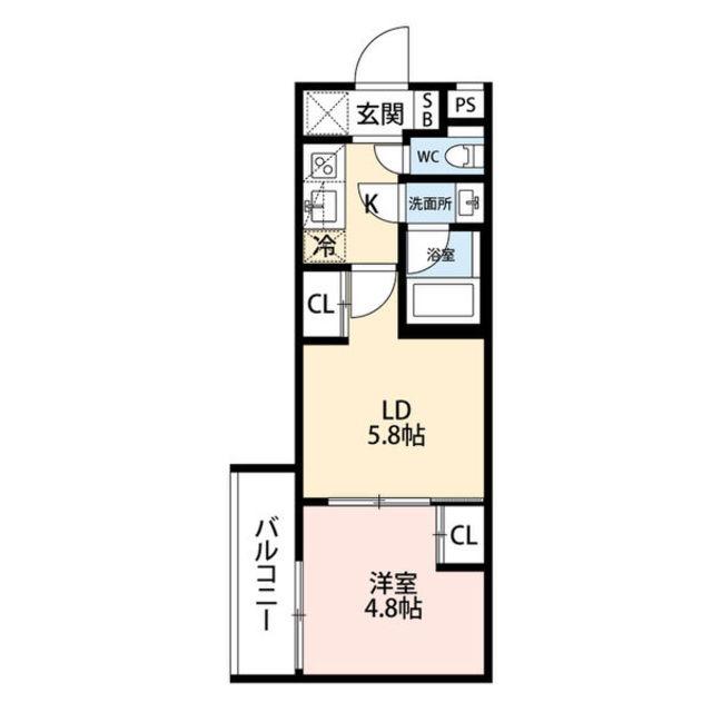 ESTRUTHKYOTOII(2K/5階)の間取り写真